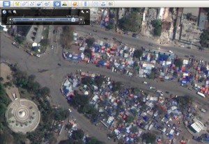 Haiti v prostředí Google Earth