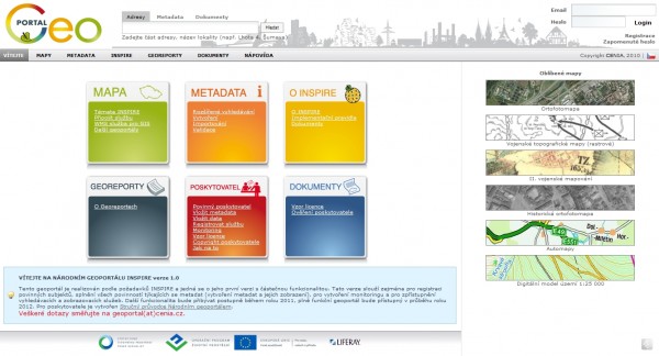 narodni-geoportal-screenshot-2011-01-20 Úvodní obrazovka Národního geoportálu
