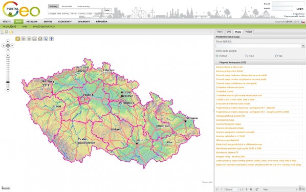 narodni-geoportal-screenshot-2011-01-20-mapa Základní mapová obrazovka Národního geoportálu