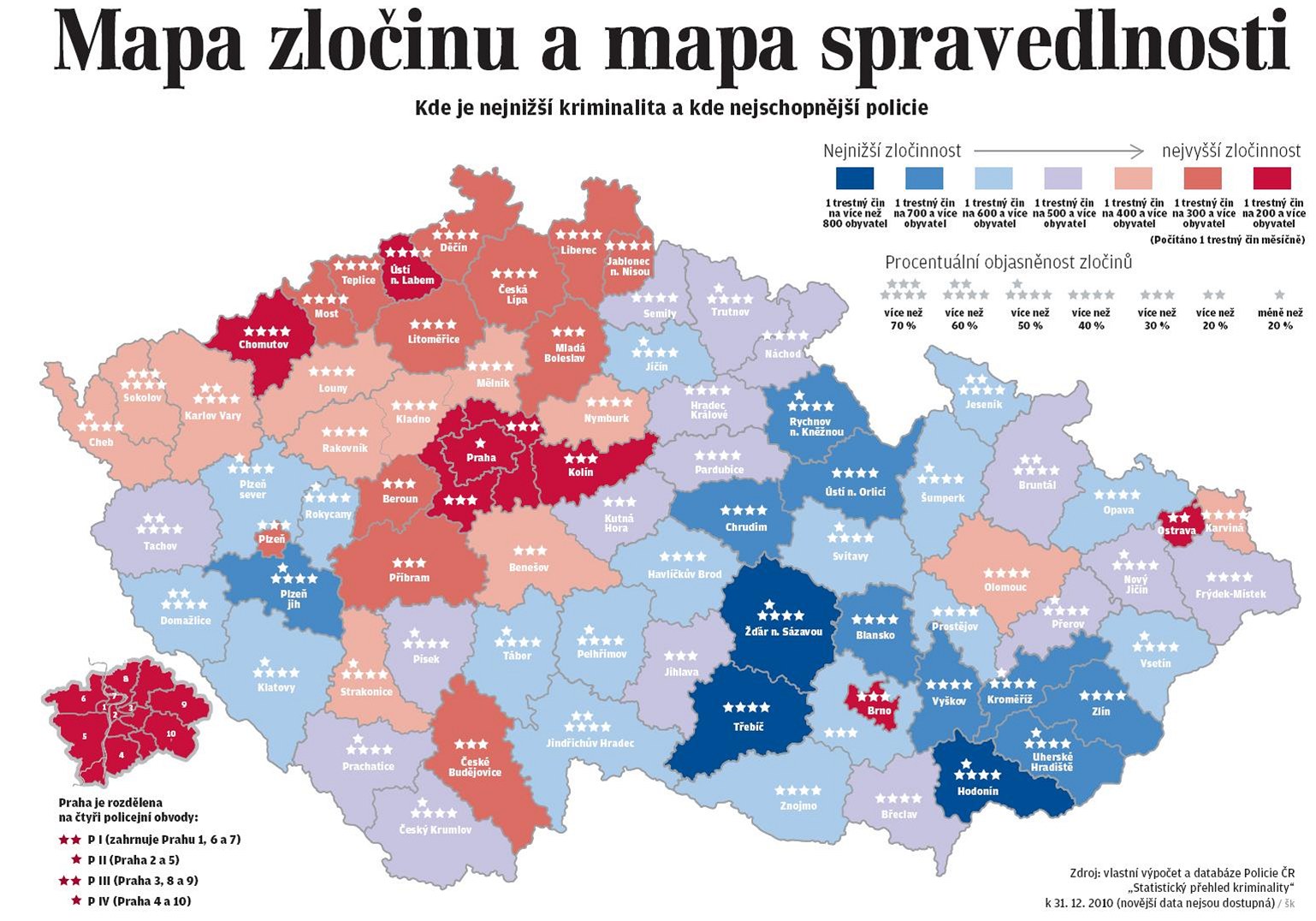Mapa zločinu ČR / autor Lidové noviny / GeoBusiness