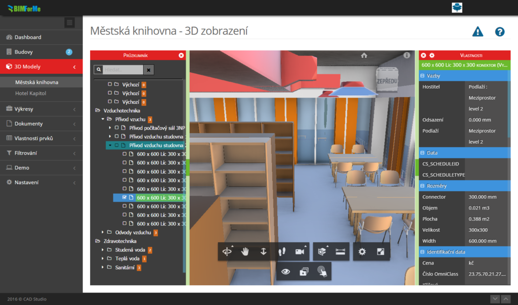 Práce s BIM modelem v BIMForMe (archiv CAD Studio)