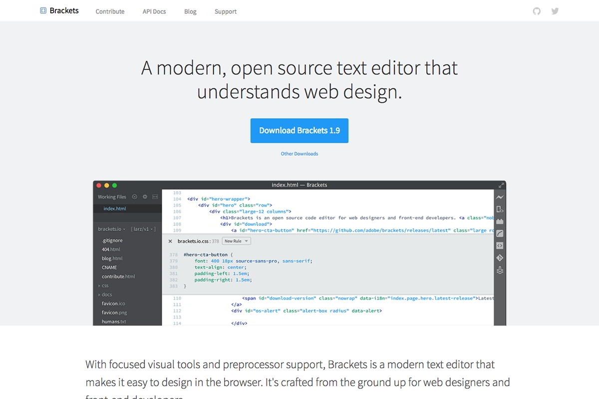 editor Brackets od Adobe Systems (časopis GeoBusiness)