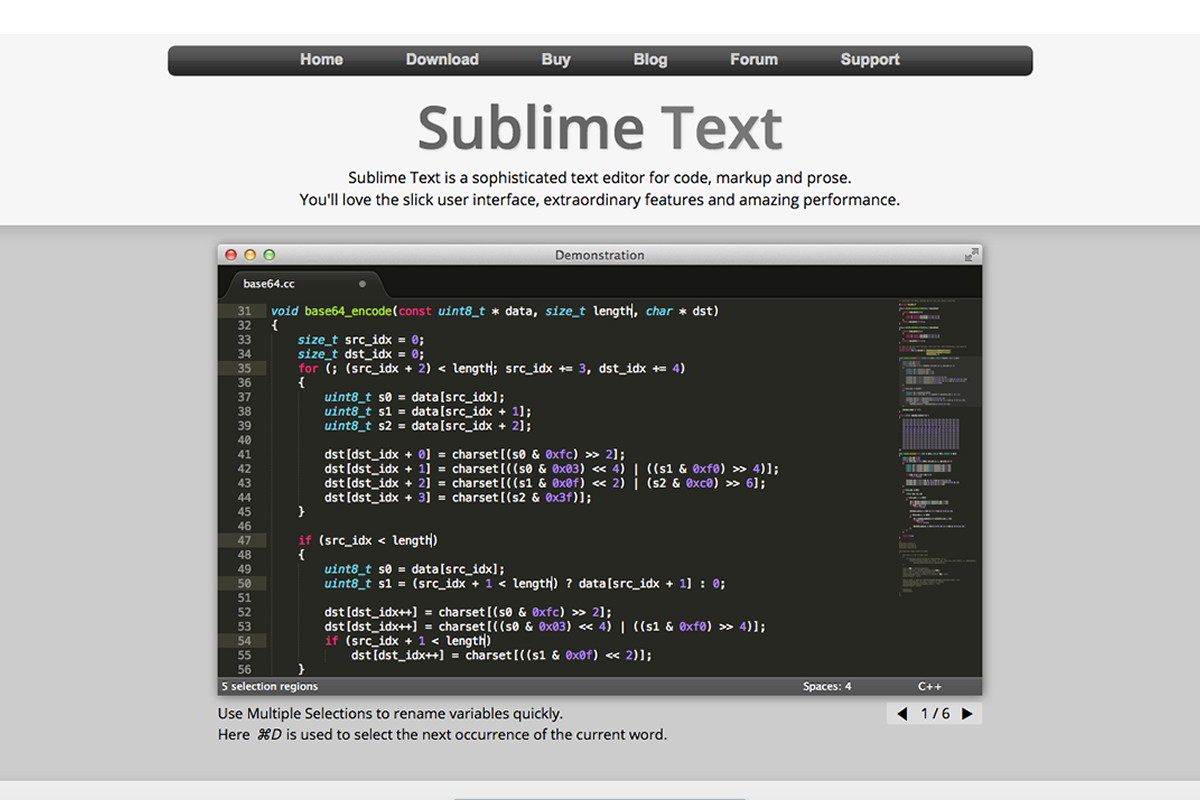 editor SublimeText (časopis GeoBusiness)