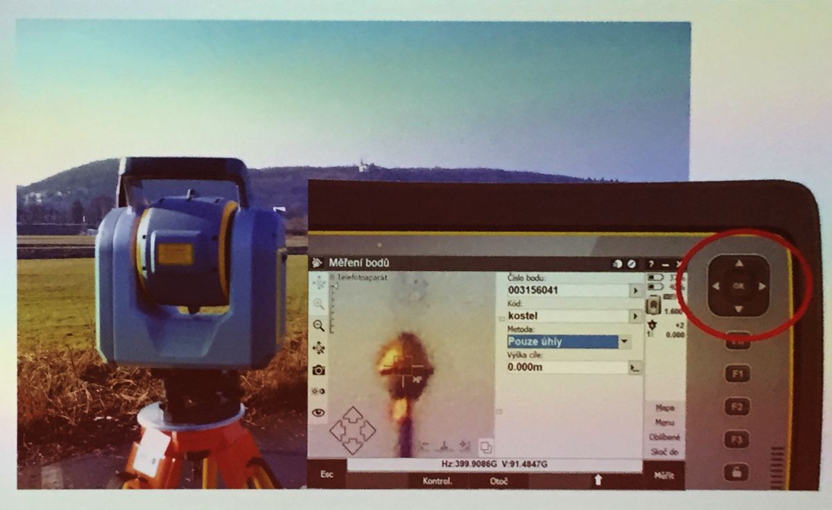 Trimble SX10 ukázka přesného cílení pomocí telekamery (časopis GeoBusiness)
