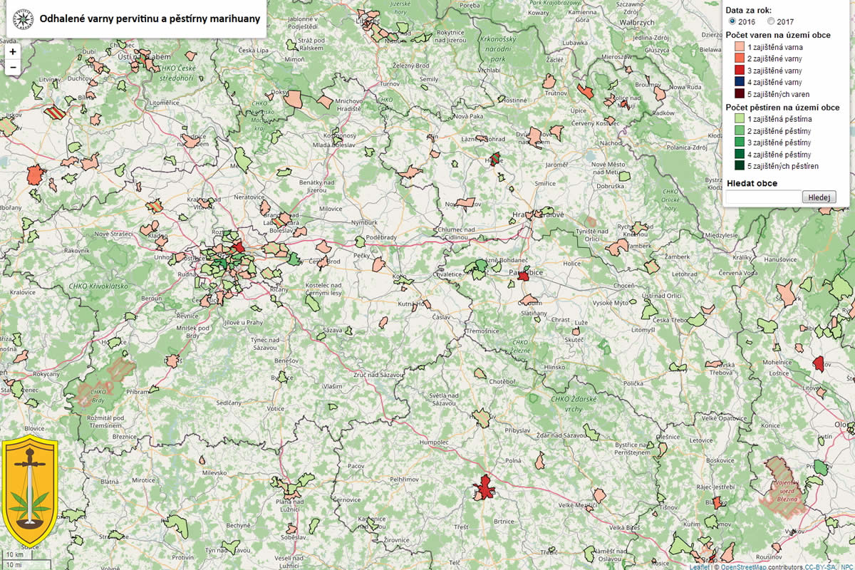 mapa varny pervitin metamfetamin pestirna marihuana policie mapa / časopis geobusiness