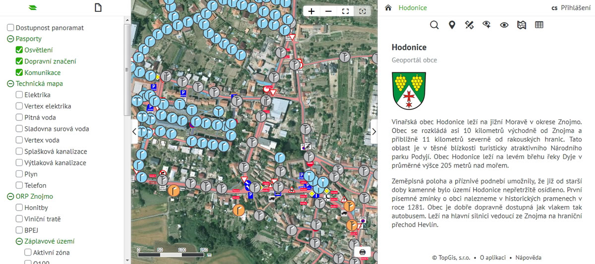 GisOnline.cz pro obec Hodonice - online správa majetku / GeoBusiness