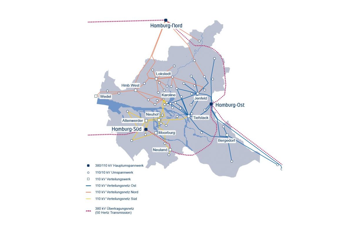 Stromnetz Hamburg energetická síť přehledka / GeoBusiness