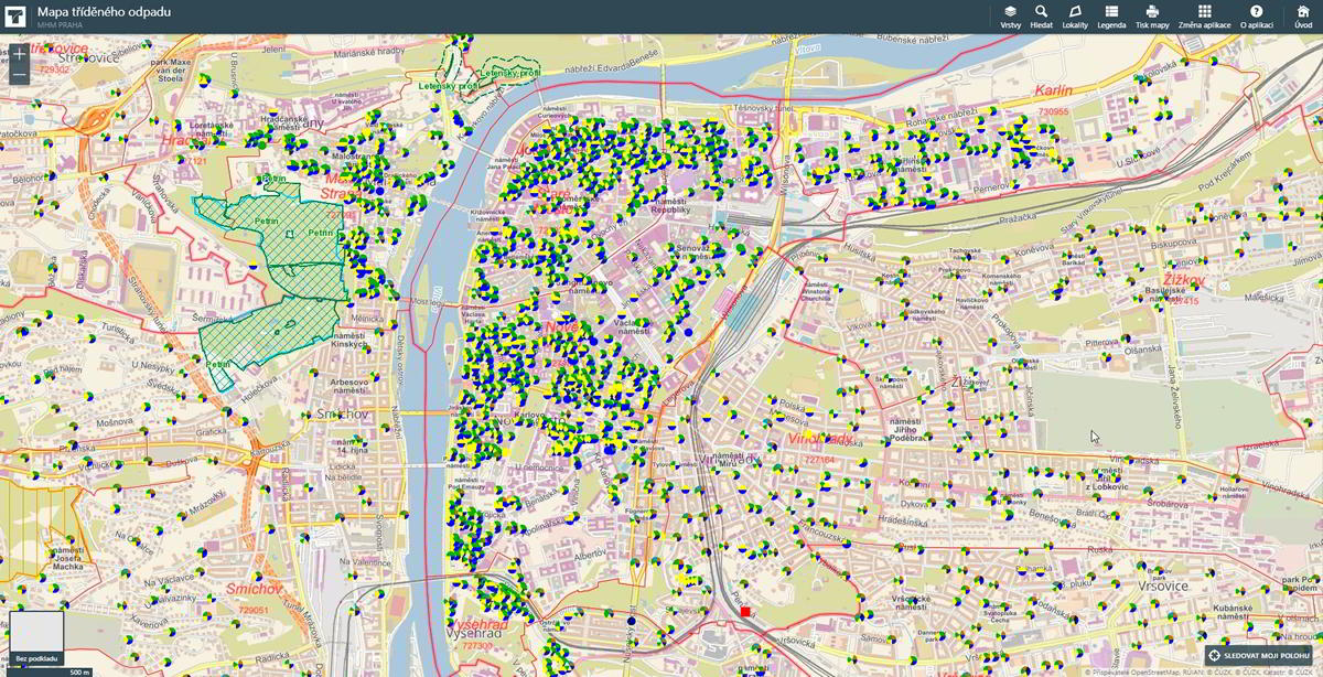 T-Mapy pasport tříděného odpadu v Praze / GeoBusiness