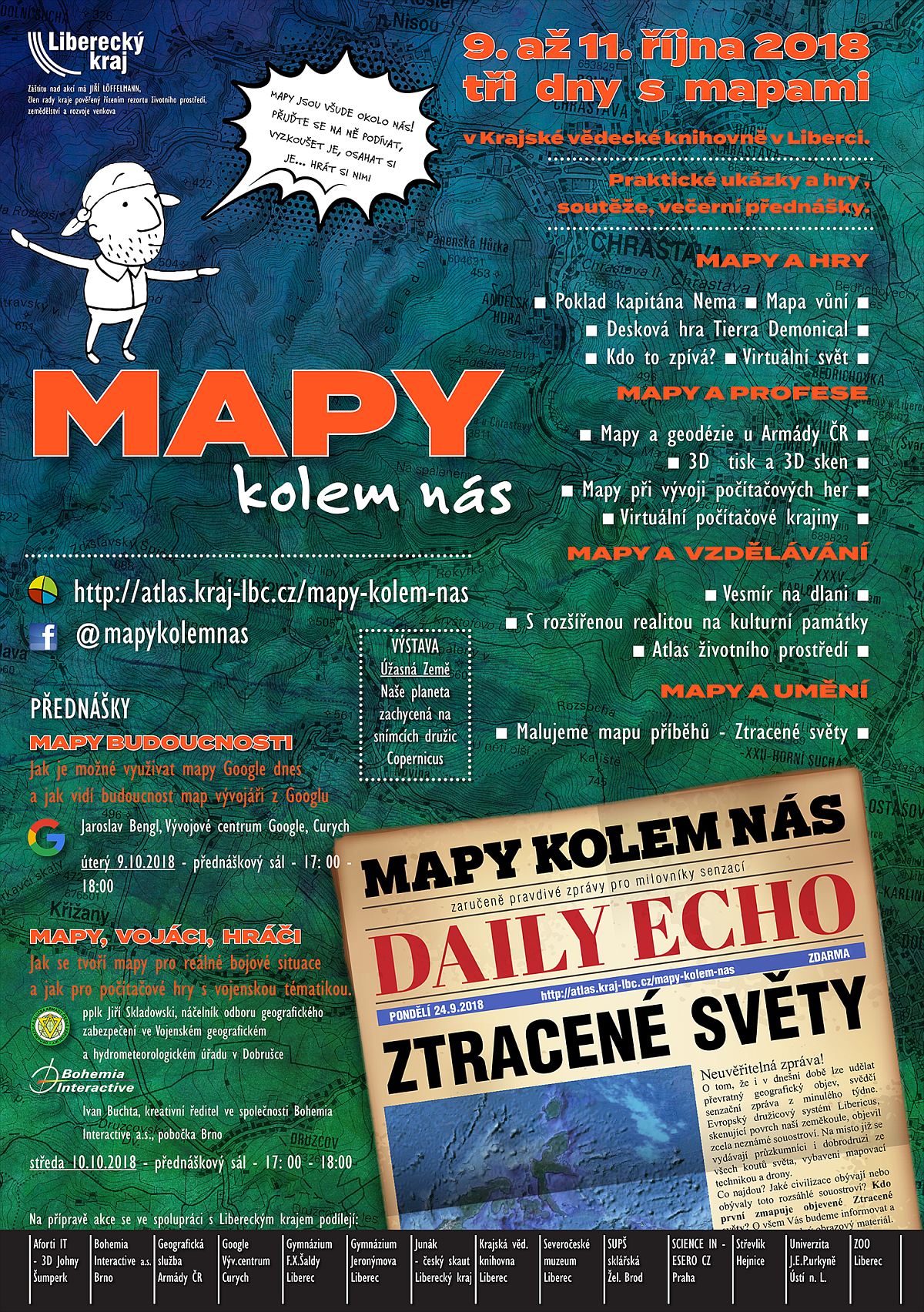 plakát Mapy kolem nás 2018 - program pro školy / GeoBusiness