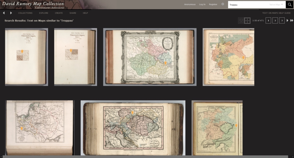 Hledejte jména v David Rumsey Map Collection. Strojové učení indexovalo ...