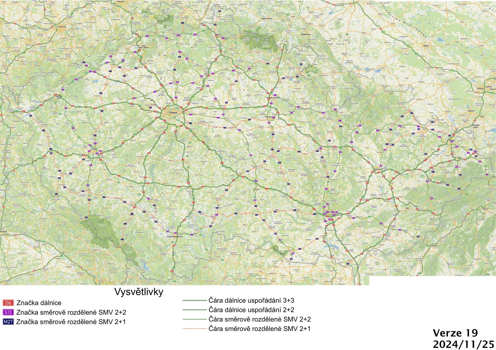 zákres varianty dálnice D19, resp. R19, z forum.ceskedalnice.cz