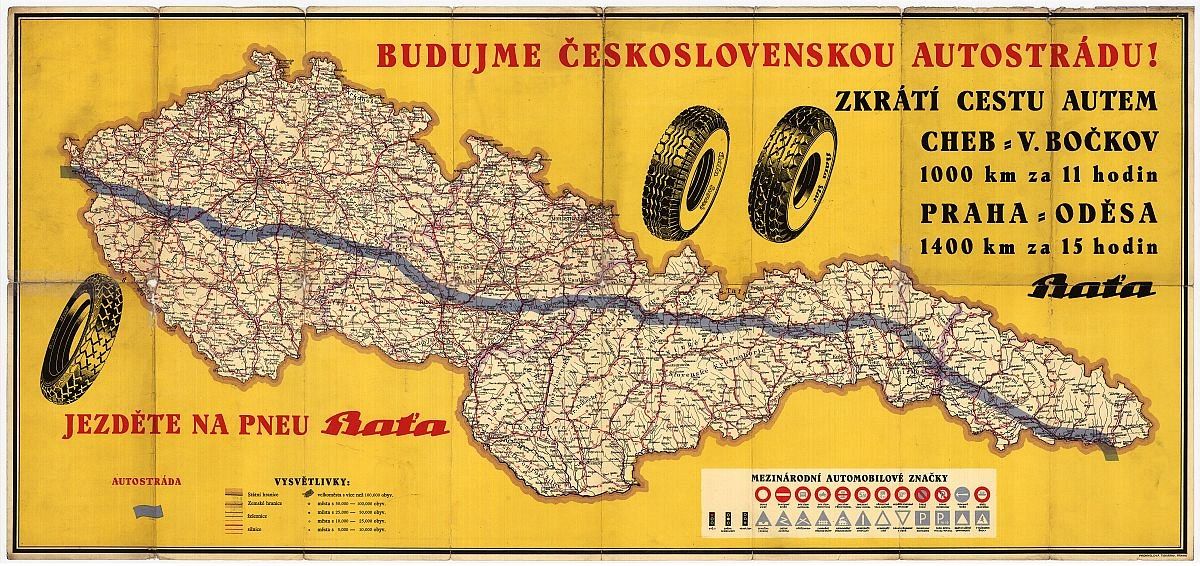 Baťova představa autostrády napříč Československem