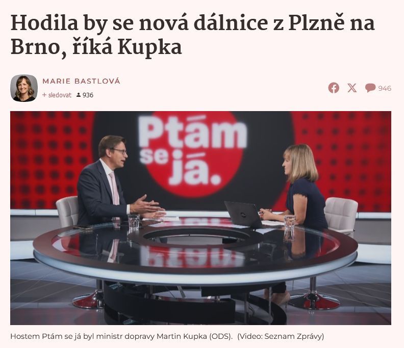 Martin Kupka ve studiu podcastu Ptám se já