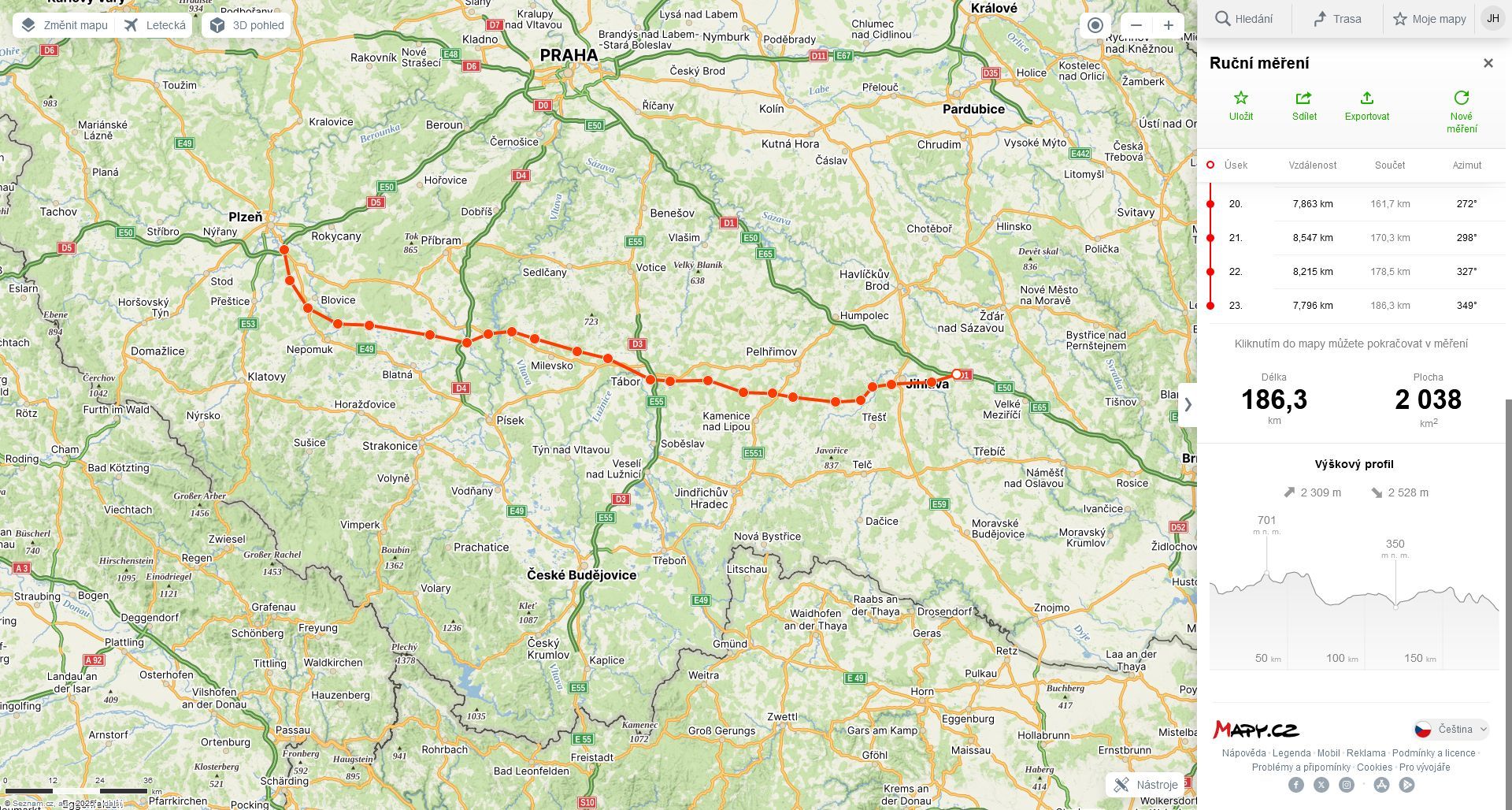 zákres varianty dálnice D19, resp. R19, z forum.ceskedalnice.cz