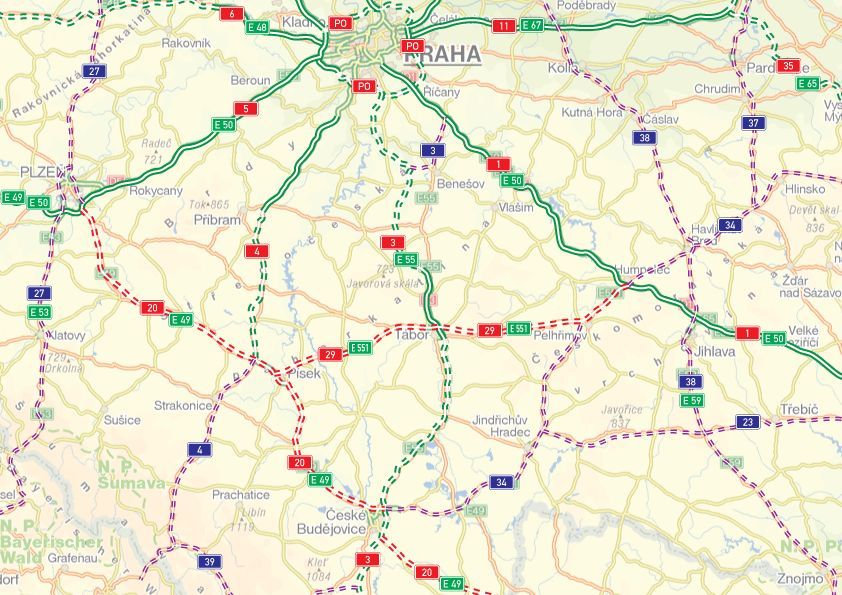 zákres varianty dálnice D19, resp. R19, z forum.ceskedalnice.cz