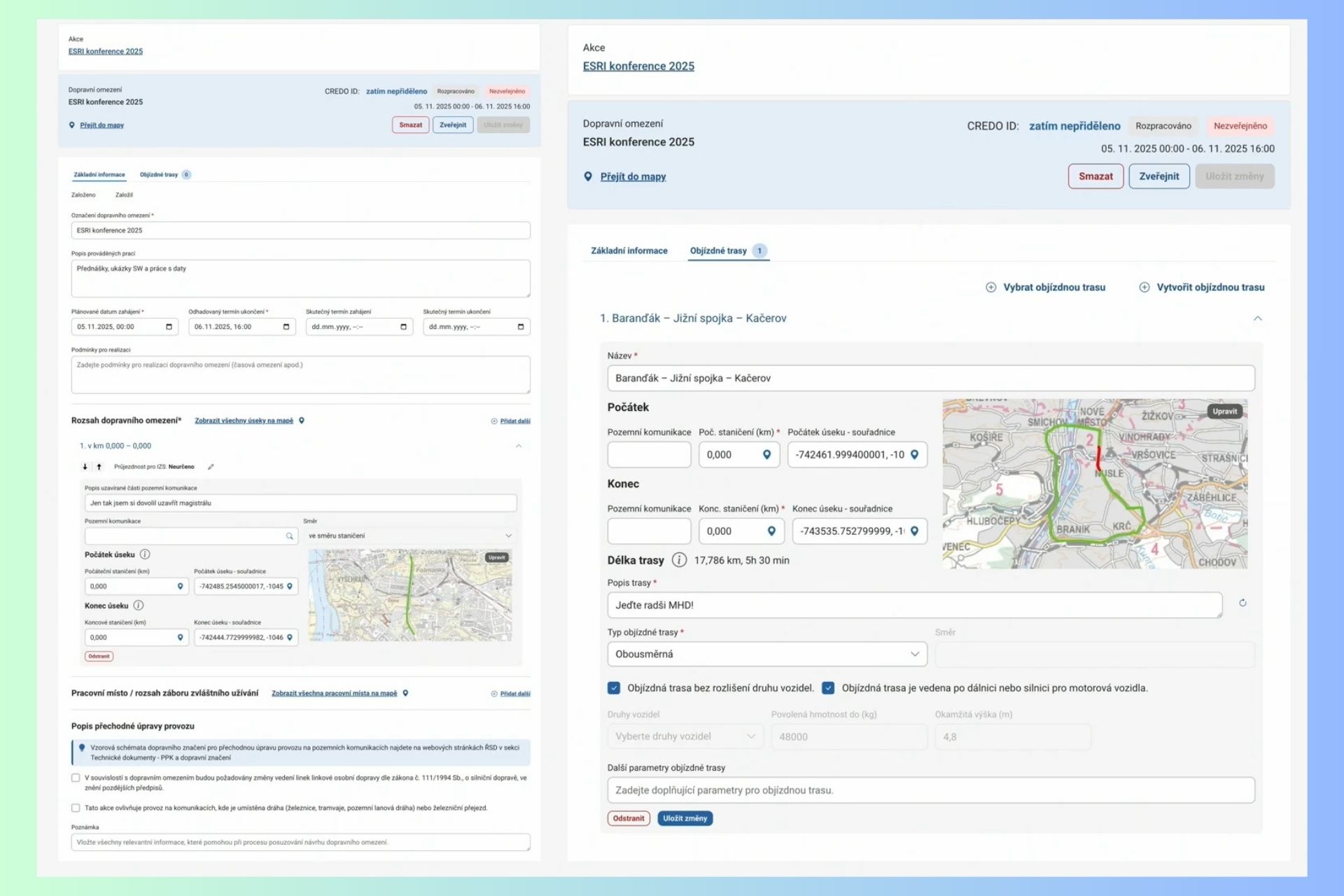 David Ondřich, CEDIS, CREDO - registr dopravních omezení, dashboard